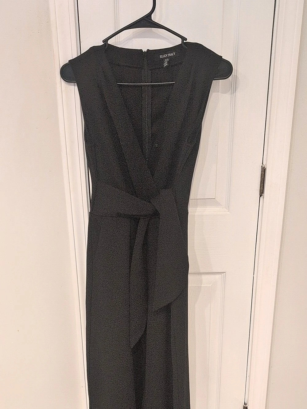 Ellen Tracy Black Wrap Front Jumper Size XS Like New